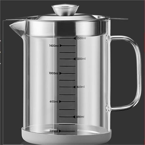 Recipient de filtrare a uleiului din sticlă borosilikată – etanș, filtrează reziduurile de ulei – ustensilă de bucătărie