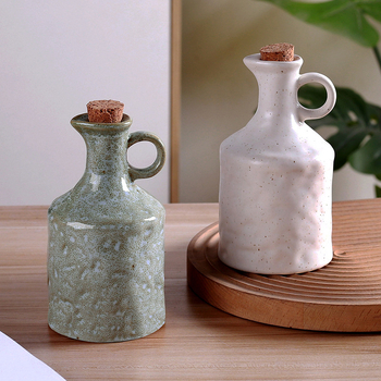 Sticluță ceramică pentru ulei, stil retro, cu capac, duală pentru pulverizare și turnare, pentru bucătărie și uz casnic