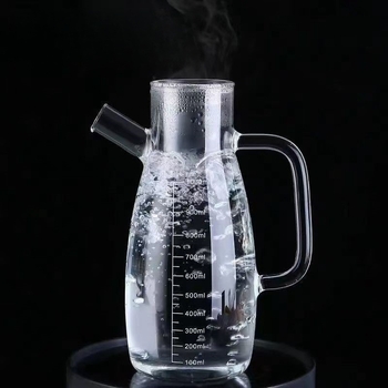 Sticlă pentru ulei cu scară, sticlă din borosilicat înalt, design minimalist îngroșat, capacitate mare, recipient rezistent la căldură pentru sos de soia și oțet