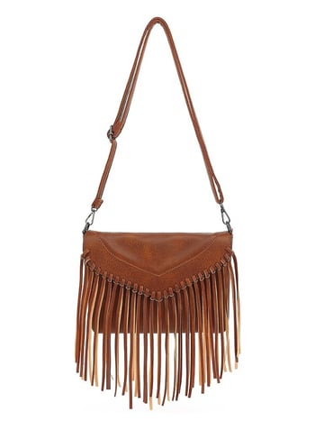 Ženska torbica u obliku koverti s resicom i naramenicom – svakodnevna crossbody torba