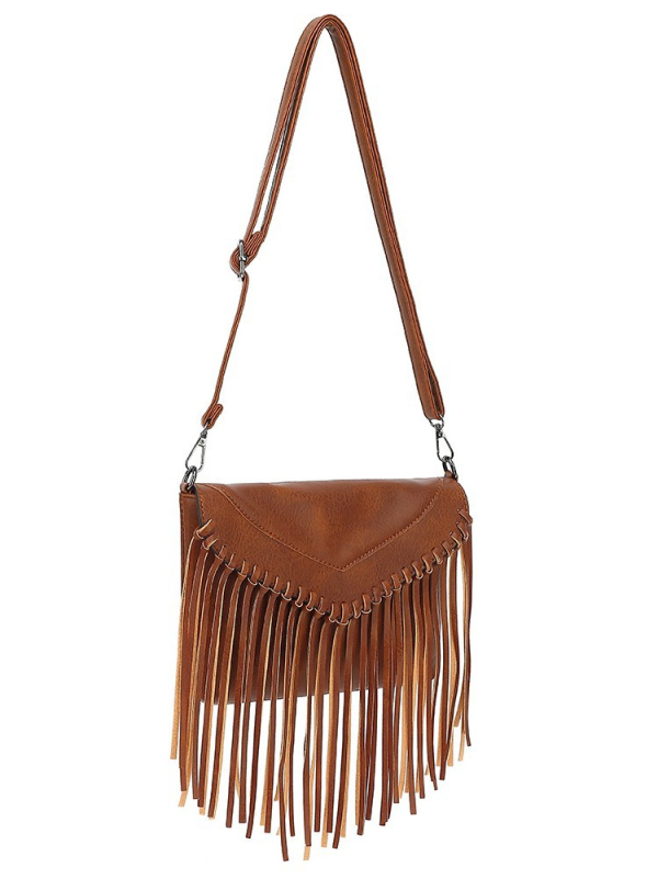 Ženska torbica u obliku koverti s resicom i naramenicom – svakodnevna crossbody torba