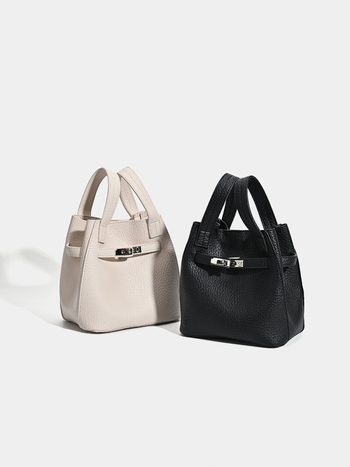 Ženska PU bucket torba s Lychee teksturom, minimalistički dizajn, crossbody torba sa šnrom, proljeće 2026