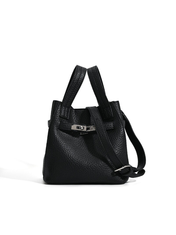Ženska PU bucket torba s Lychee teksturom, minimalistički dizajn, crossbody torba sa šnrom, proljeće 2026