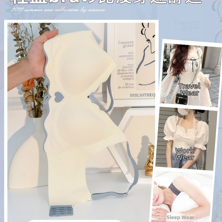 Bešivni grudnjak sa srcolikim dizajnom, japanski stil, za male grudi, push-up, bez žice, lijep leđa