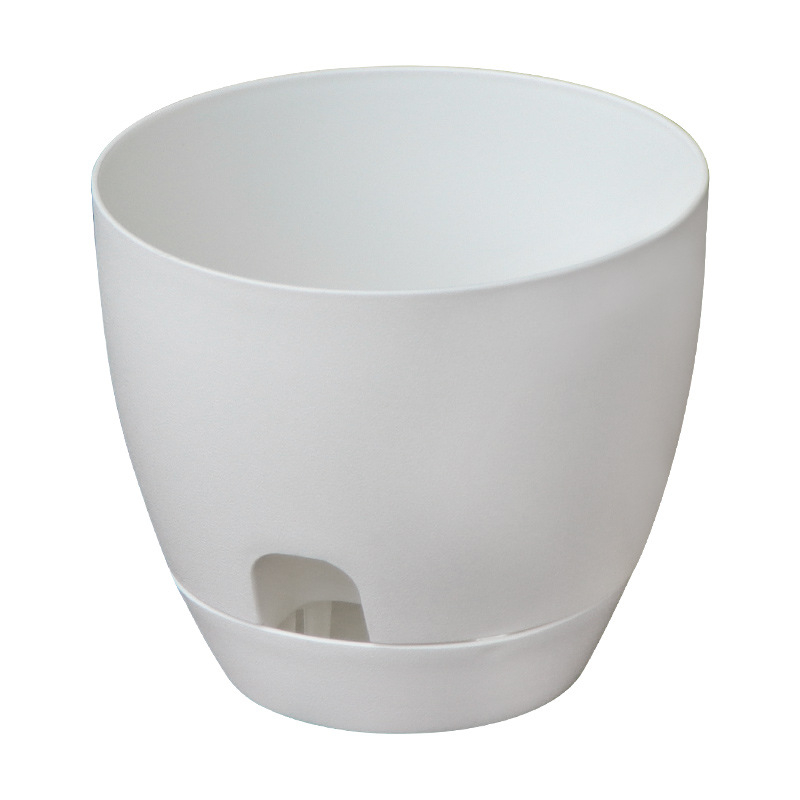 Ghiveci plastic auto-udare, design verde simplu, bază Ø9 cm, durabil și respirabil, pentru casă, birou și balcon