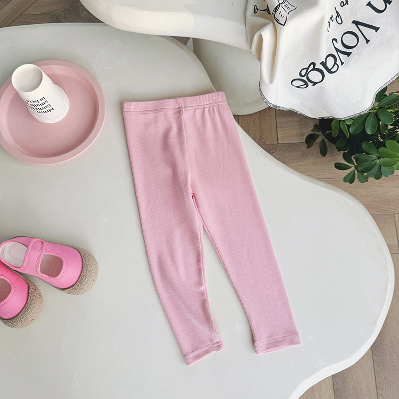 Őszi 2025 Gyerekek pamut csíkos leggings, elasztikus derék, puha felület, 3–8 éveseknek