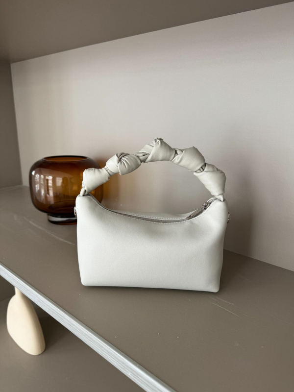 Kožna torbica u korejskom stilu, vintage čvor i dizajn oblaka, ženska crossbody torba