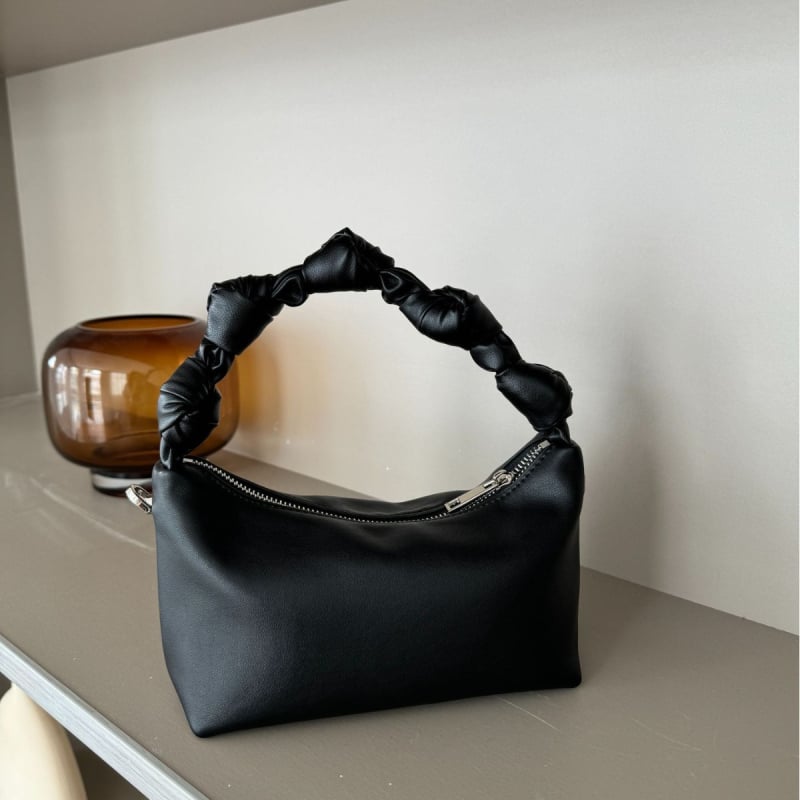 Kožna torbica u korejskom stilu, vintage čvor i dizajn oblaka, ženska crossbody torba