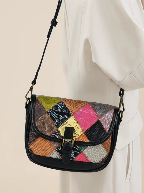 Ancient Chaoke ženska torbica etničkog stila, preko ramena ili crossbody, od prave kože vrhunske kvalitete, dijamantni šav, mala torbica
