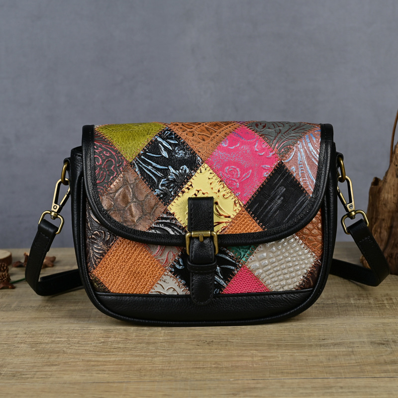 Ancient Chaoke ženska torbica etničkog stila, preko ramena ili crossbody, od prave kože vrhunske kvalitete, dijamantni šav, mala torbica
