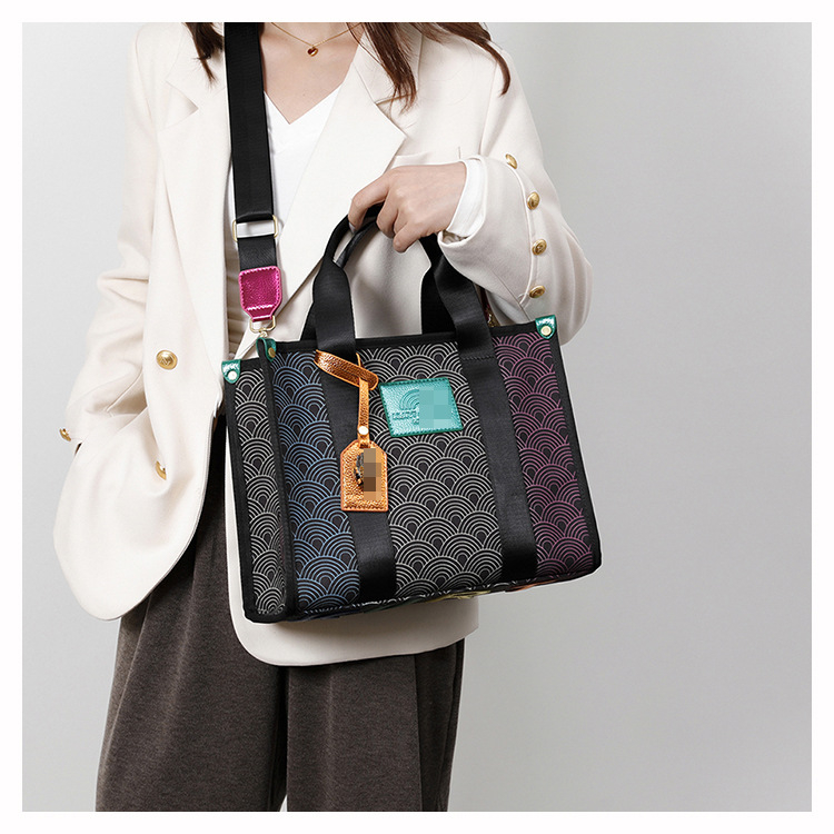 Ženska crossbody tote torba s velikim kapacitetom, svakodnevna torba, dizajn blok boja, elegantan stil