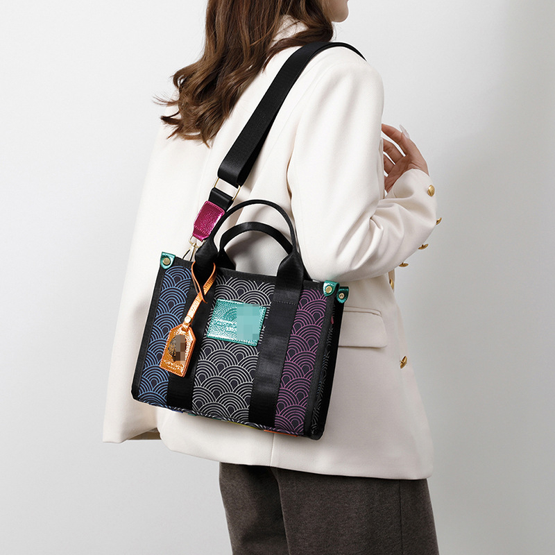 Ženska crossbody tote torba s velikim kapacitetom, svakodnevna torba, dizajn blok boja, elegantan stil