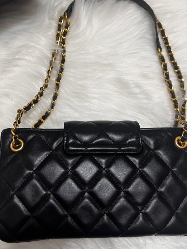 Srednja PU baguette torba s prešivenim uzorkom, lančana naramenica, crossbody ženska torba