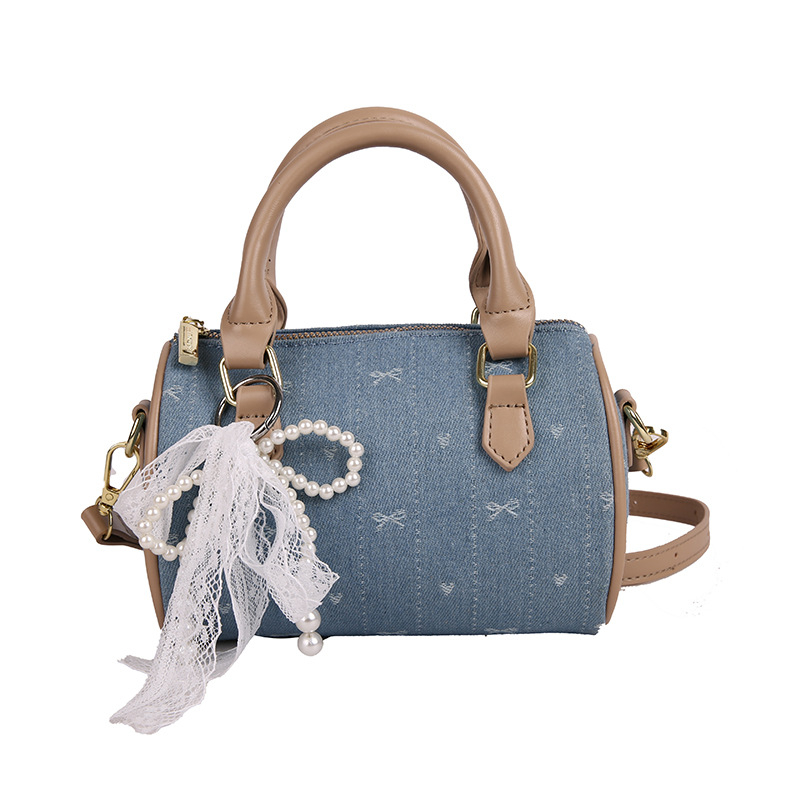 Ženska mala torbica Boston od platna, s crossbody naramenicom, gradski svakodnevni stil