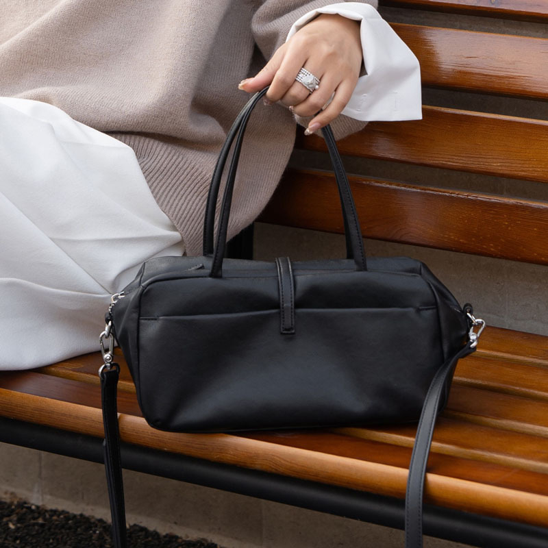 Ženska Boston torba od kože prvog sloja biljnom tanjenjem, jesen-zimski stil, elegantna retro torba za rame ili preko tijela