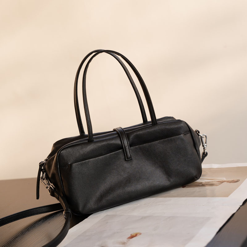 Ženska Boston torba od kože prvog sloja biljnom tanjenjem, jesen-zimski stil, elegantna retro torba za rame ili preko tijela