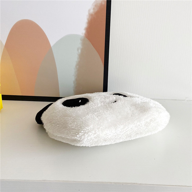 Korejskog stila slatka pliš Panda torba za žene, jesen-zima 2021, mala okrugla crossbody torba s lancem i novčanikom