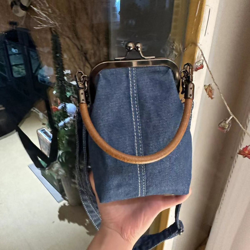 Denim crossbody torba za telefon, ručno izrađena, mala svakodnevna ženska torba