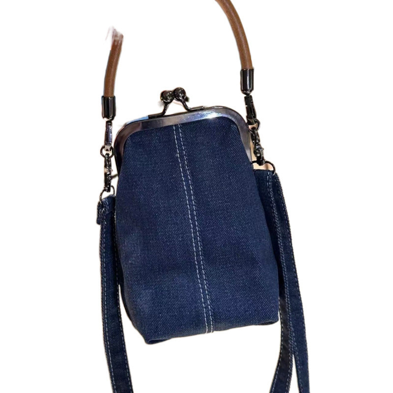 Denim crossbody torba za telefon, ručno izrađena, mala svakodnevna ženska torba