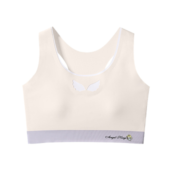 Sportski grudnjak za djevojčice s dvostupanjskim fiksnim čašicama, bezšivan, prozračan
