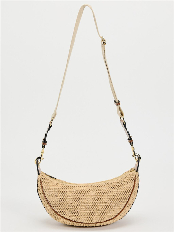 Ženska torba od slame, mala, crossbody, dumpling stil, proljeće 2024