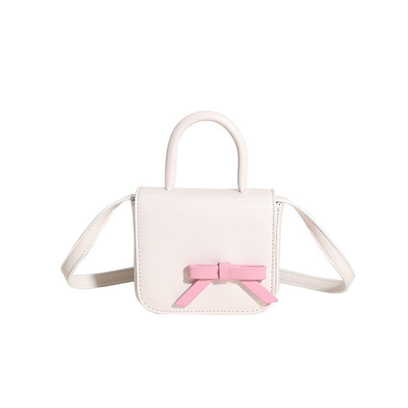 Ženska mini kvadratna torba s mašnom u kontrastnim bojama, crossbody torba