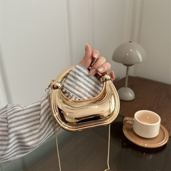 2025 nova međunarodna večernja torbica sa lancem, moderna mini torba u obliku polumjeseca od akrila, torbica za ruž, ženska crossbody torba