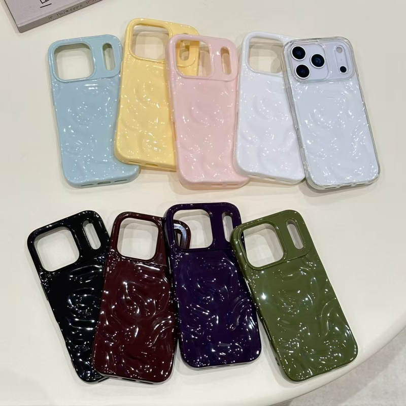 Minimalističko TPU kućište s meteorskim uzorkom za iPhone 16 i iPhone 15 Pro Max – 3D valoviti dizajn; jednobojno za iPhone 14; mekano kućište za iPhone 13
