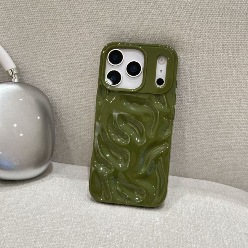 Minimalističko TPU kućište s meteorskim uzorkom za iPhone 16 i iPhone 15 Pro Max – 3D valoviti dizajn; jednobojno za iPhone 14; mekano kućište za iPhone 13