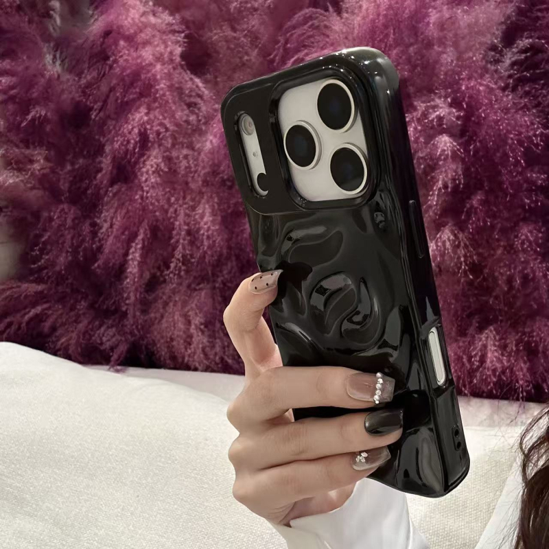 Minimalističko TPU kućište s meteorskim uzorkom za iPhone 16 i iPhone 15 Pro Max – 3D valoviti dizajn; jednobojno za iPhone 14; mekano kućište za iPhone 13