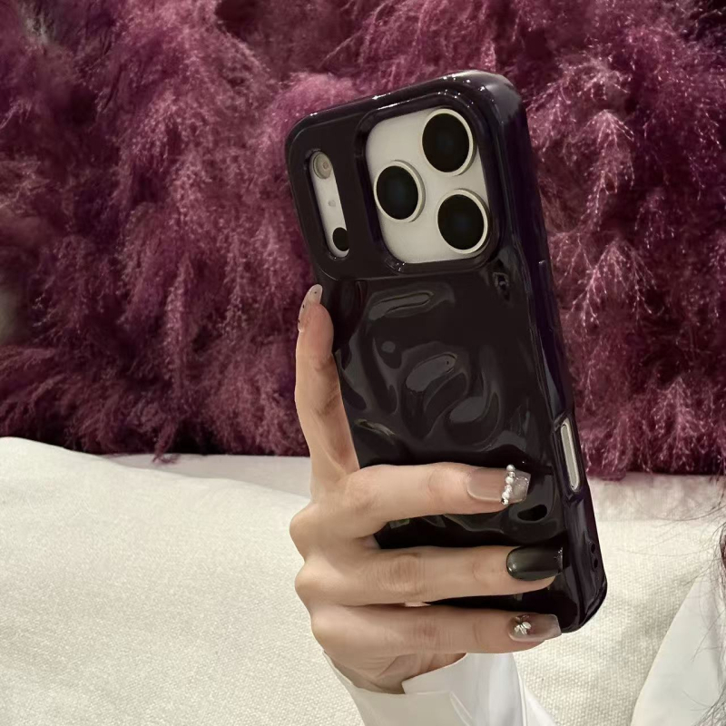 Minimalističko TPU kućište s meteorskim uzorkom za iPhone 16 i iPhone 15 Pro Max – 3D valoviti dizajn; jednobojno za iPhone 14; mekano kućište za iPhone 13