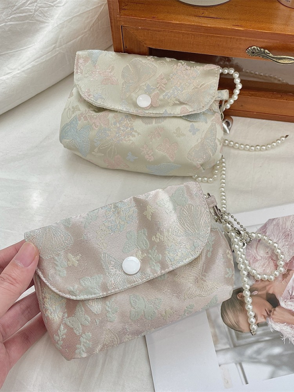 52263 Jacquard torbica za šminku s leptirovim motivom, višenamjenski organizator za skladištenje i novčanik za kovanice