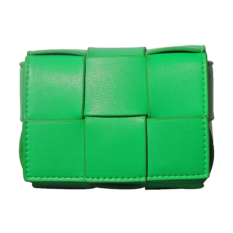2026 mini pletena torbica za ruž s kravlje kože, mekana koža, crossbody s jednim naramenicom, karirani vzor, mala torbica, luksuzan izgled