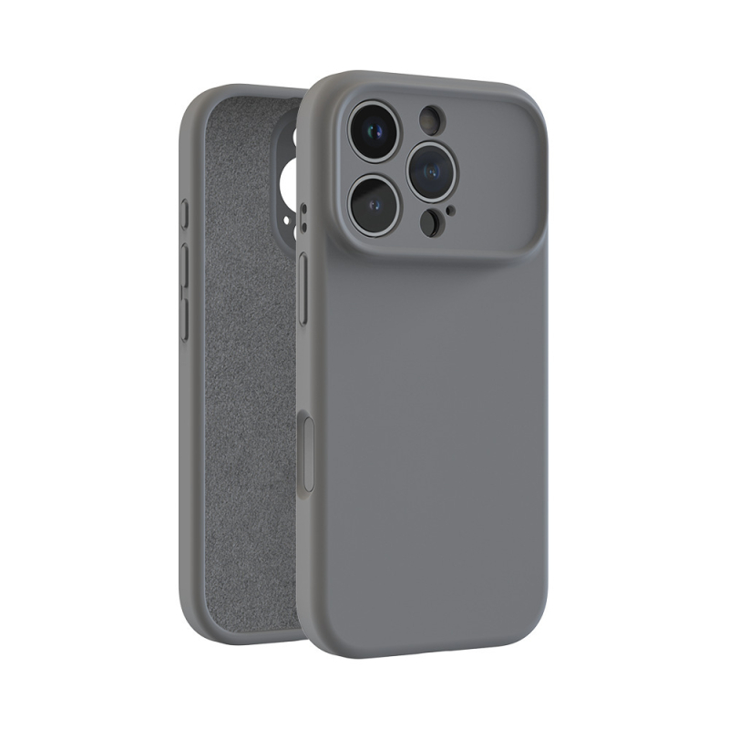 Maska za iPhone 17 Pro od tekućeg silikona – puna zaštita kamere, otporna na padove, precizni otvori, u bojama: žuta, siva, crna, antička bijela