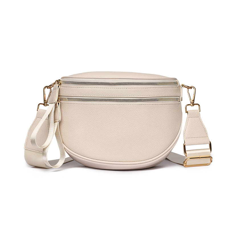 Ženska torbica od prave kože u stilu sedla, prvi sloj govedje kože, srednje veličine, svakodnevna crossbody torba sa zatvaračem