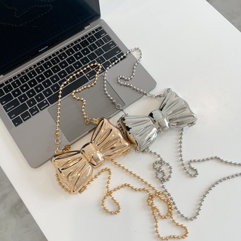 Metalna clutch torbica s motivom leptira i lančićem, mini crossbody večernja torba za ljeto