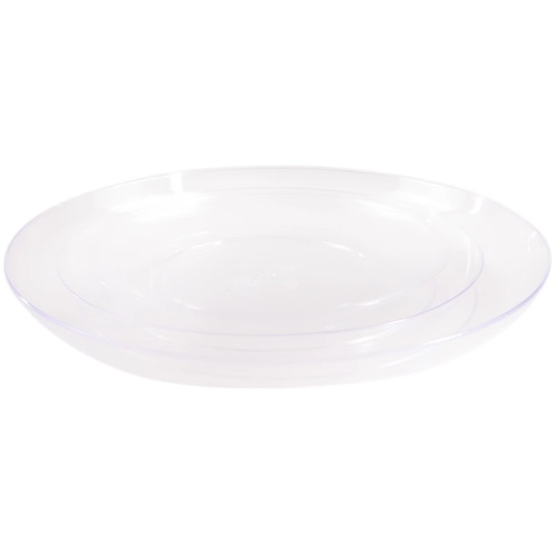 Farfurii de unică folosință din plastic dur pentru fructe și gustări, transparente ca cristal, design îngroșat, farfurii de masă, de calitate alimentară, pentru uz casnic.