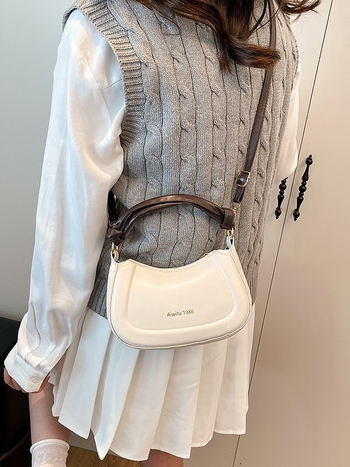 2025 nova moda retro torba preko ramena s PU teksturom, mala ženska torba