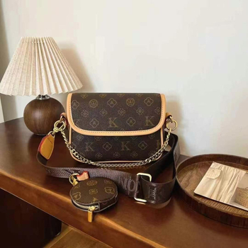 Gutiko 2024 Korejskog stila sedlast torba s lancem, blok boja, crossbody torba