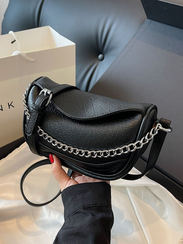 Mala ženska PU kožna crossbody torba, oblik sedla, svakodnevna upotreba