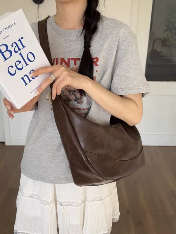 Ženska torba velike kapacitete, ljetni retro dumpling bag, torba preko ramena ili crossbody