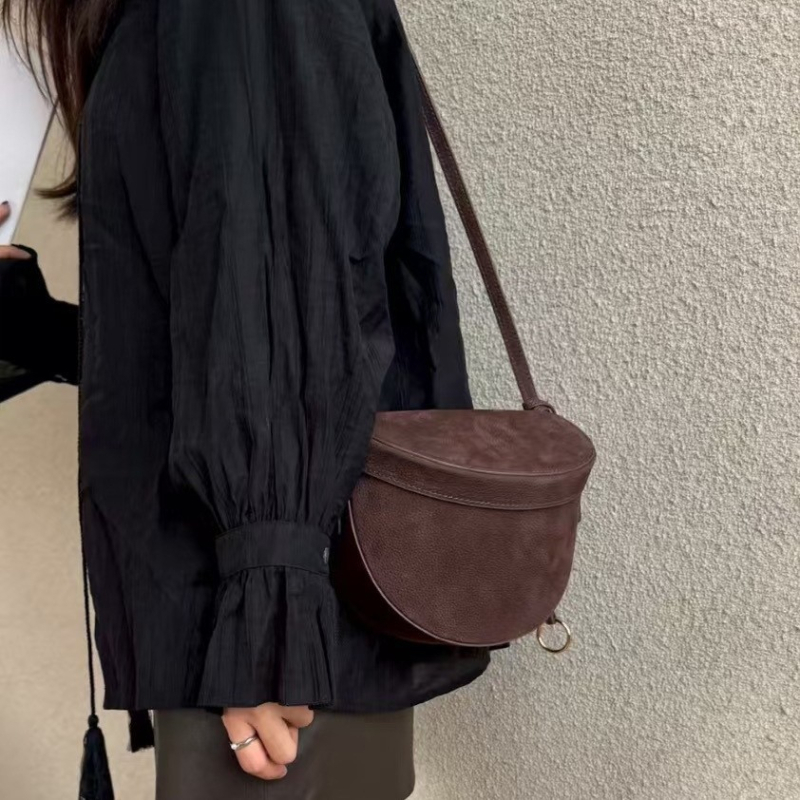 ALA*Ia Torba od nubuka prvog sloja, Kožna Sedlasta torba preko Ramena, Mala pazuh torba u obliku polumjeseca, Pojasna torba, Crossbody torba