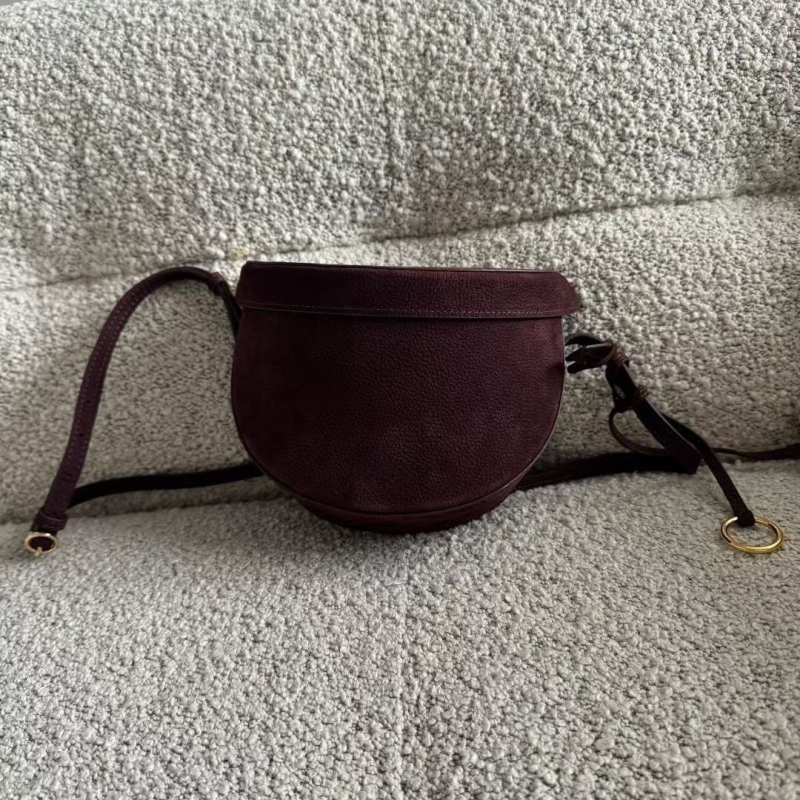 ALA*Ia Torba od nubuka prvog sloja, Kožna Sedlasta torba preko Ramena, Mala pazuh torba u obliku polumjeseca, Pojasna torba, Crossbody torba