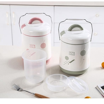 Cutie termică pentru prânz cu interior din sticlă, design cu mai multe straturi, mâner