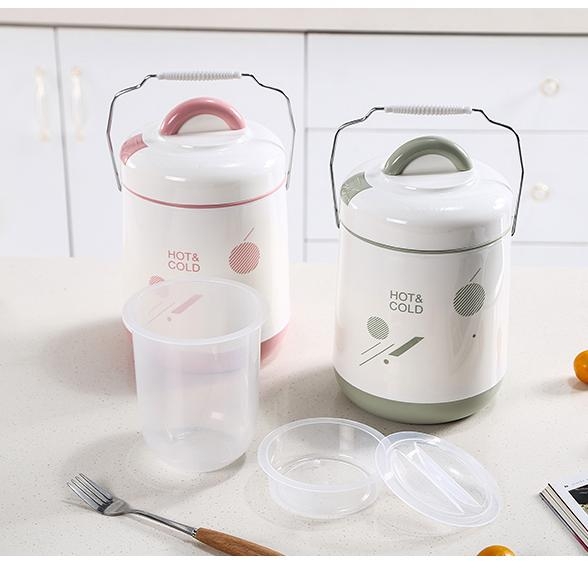 Cutie termică pentru prânz cu interior din sticlă, design cu mai multe straturi, mâner