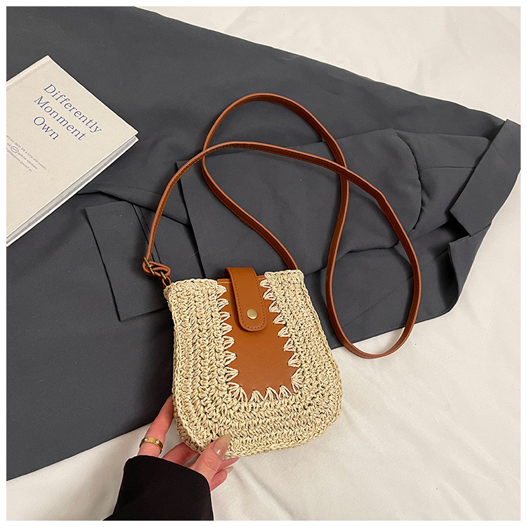 Ručna sedlasta torбica od slame, 2025 novi model, plažni stil, ženska torba za rame i crossbody