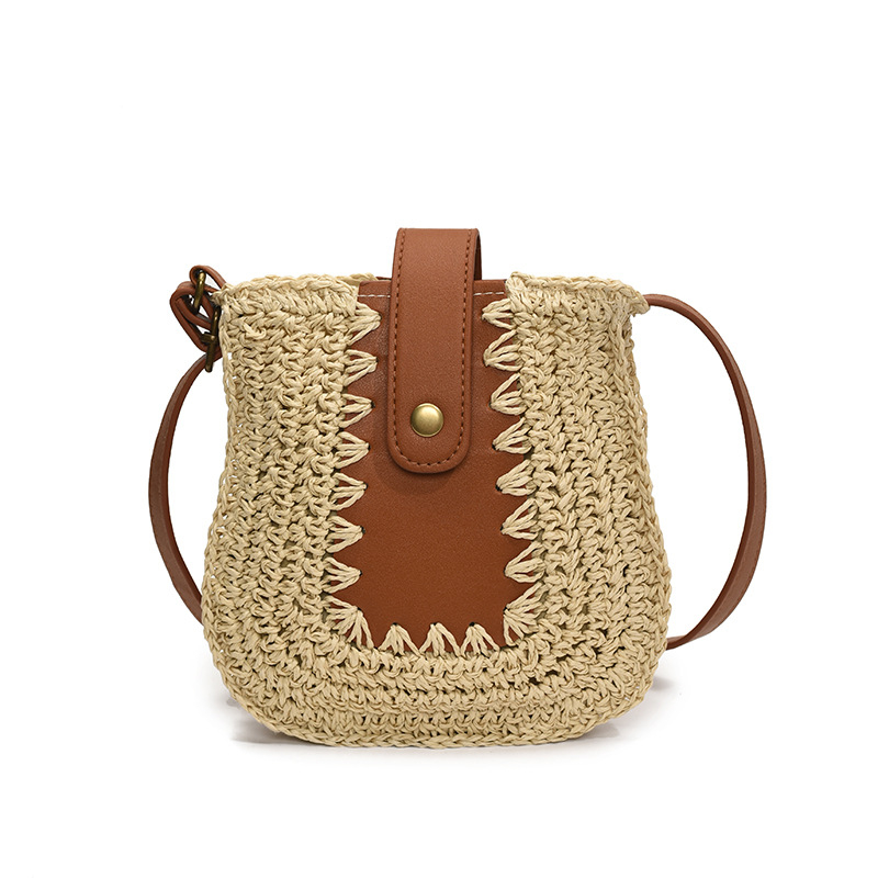 Ručna sedlasta torбica od slame, 2025 novi model, plažni stil, ženska torba za rame i crossbody