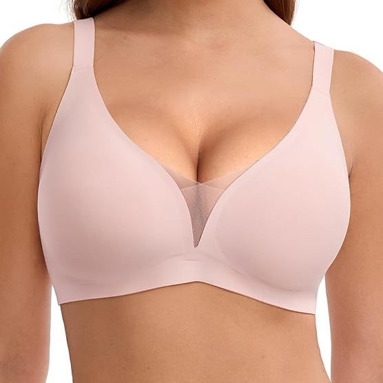 Meka podrška, bezšavni, duboki V s mrežastim materijalom, push-up efekt, stražnji dio u obliku slova U, bez žica