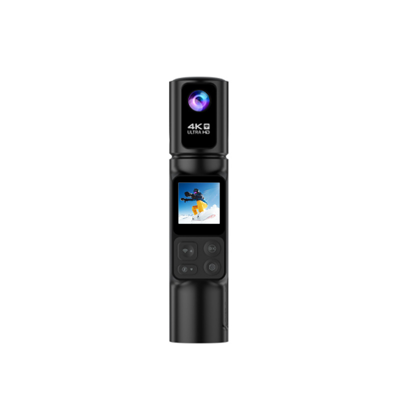 Cameră portabilă 4K cu stabilizare EIS, rotație de 350°, pentru călătorii și filmări în aer liber, cameră de buzunar pentru vlog