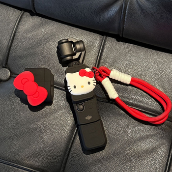Silikonska zaštitna futrola za DJI Pocket 3, slatka mašna, stil K-cat, zaštita od ogrebotina tijela kamere s gimbalom
